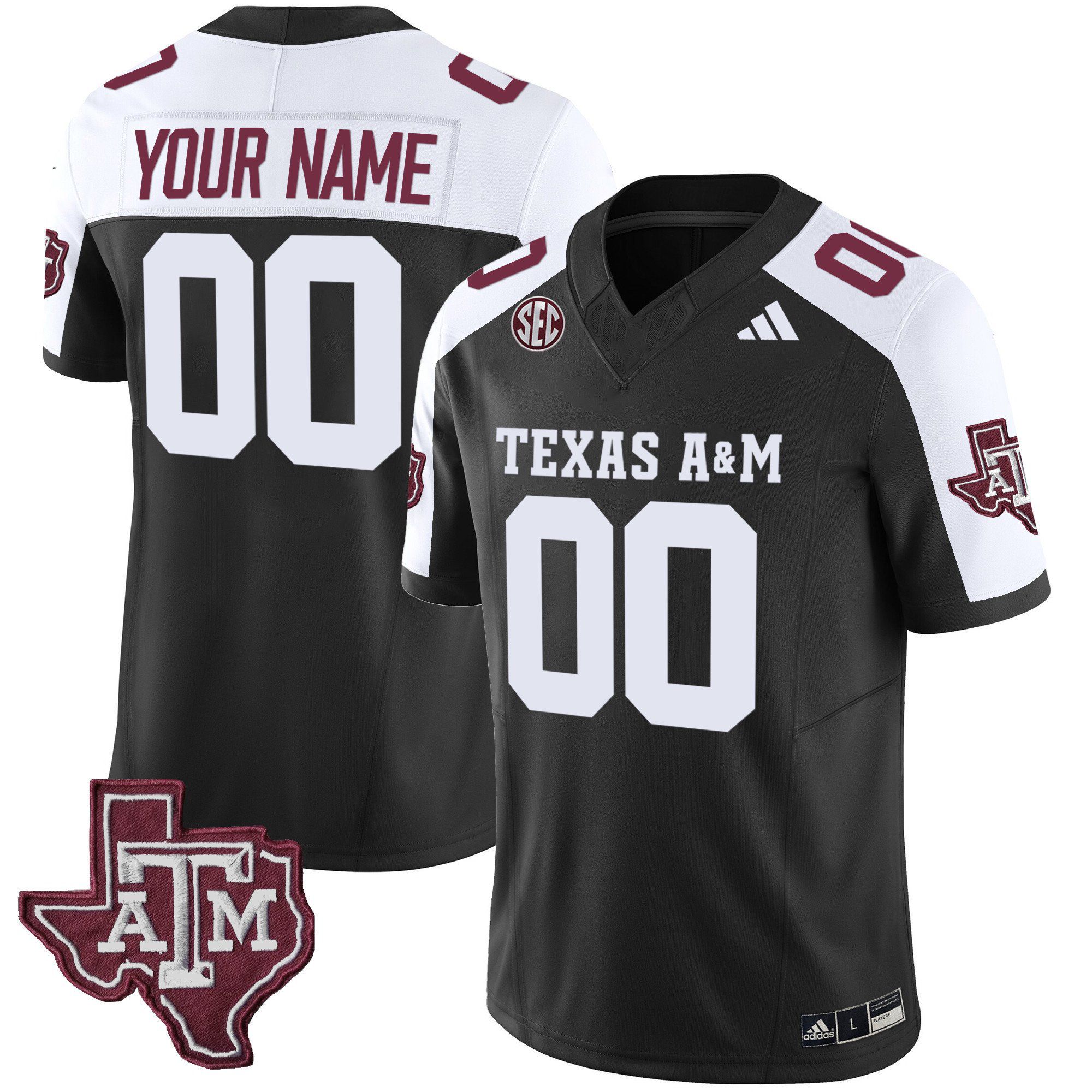 Men Texas A&M Aggies Black 2024 Vapor Limited Custom NCAA Jersey